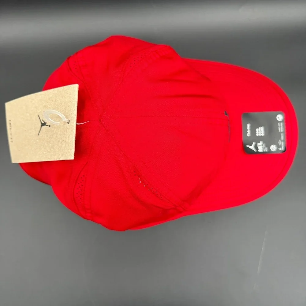 Nike‎ Jordan Dri-Fit Red Unstructured Curved Bill Cap Hat M/L Mens FN4675-687